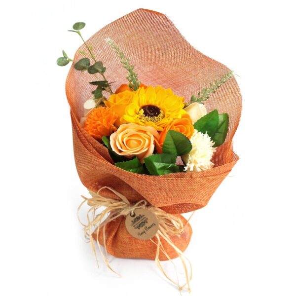 Standing Soap Flower Bouquet - Orange
