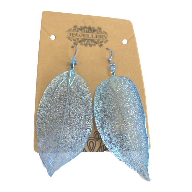 Real Leaf Jewellery - Blue Earrings
