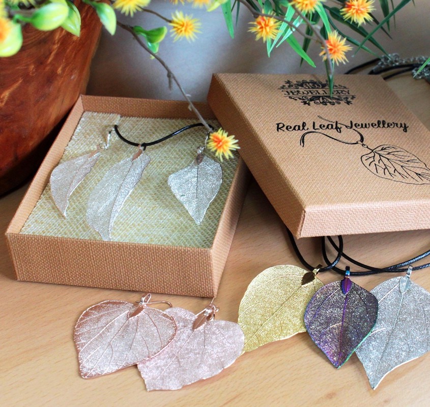 real-leaf-jewellery-set Real Leaf Jewellery set